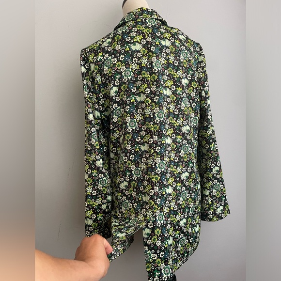 Scotch & Soda Amsterdam Floral Blazer Jacket Relaxed Fit Green Sz M - Picture 8 of 15